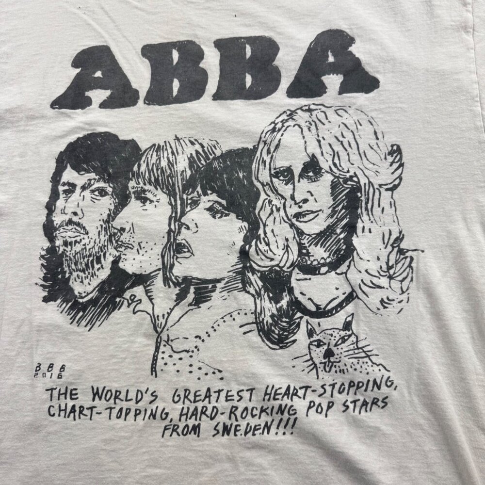 ABBA Graphic T Shirt Size L Dirty White - Picture 4 of 8